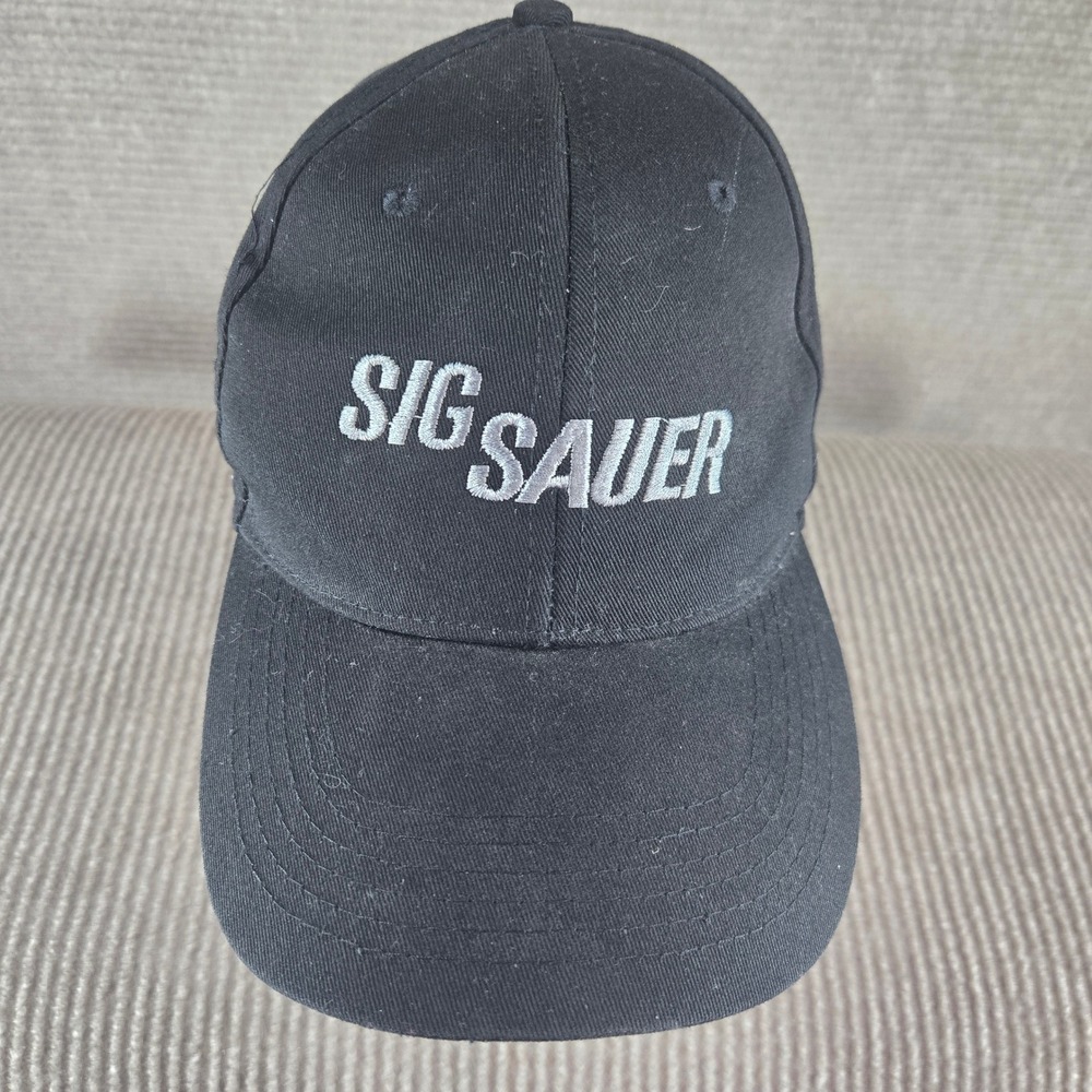 Sig Sauer Mens OSFM Black Embroidered Logo Snapback Cotton Baseball‎ Cap Hat